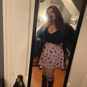 Hot Topic O-Ring Zip-Up Skater Skirt